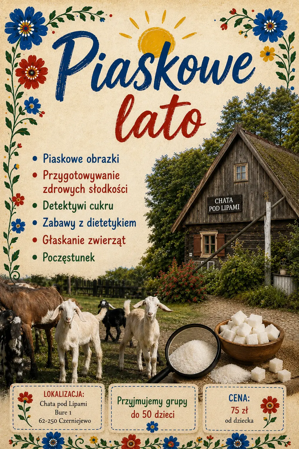 Plakat warsztatu Piaskowe lato