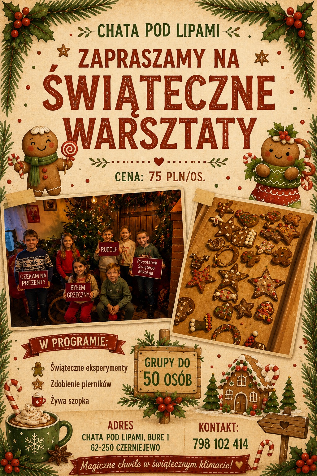 Plakat warsztatu Świąteczne Warsztaty