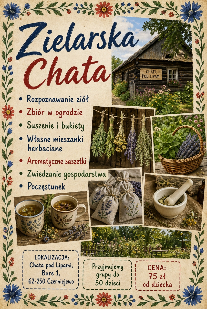 Plakat warsztatu Zielarska Chata